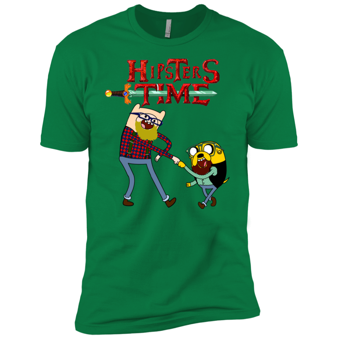 T-Shirts Kelly Green / X-Small Hipsters Time Men's Premium T-Shirt