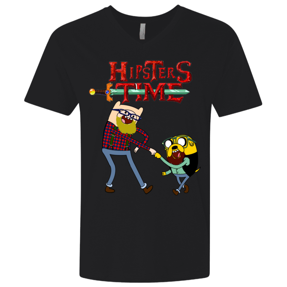 T-Shirts Black / X-Small Hipsters Time Men's Premium V-Neck
