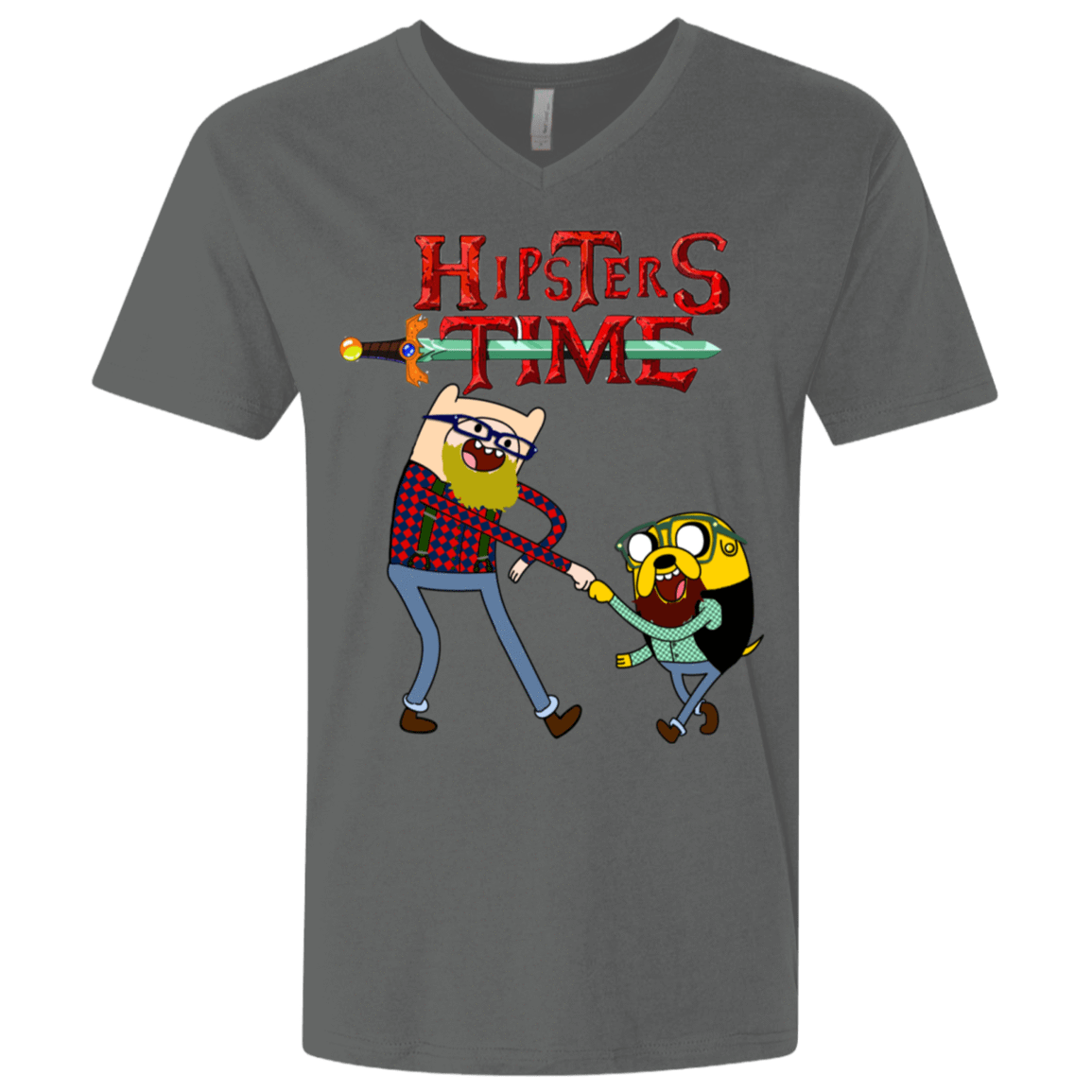 T-Shirts Heavy Metal / X-Small Hipsters Time Men's Premium V-Neck