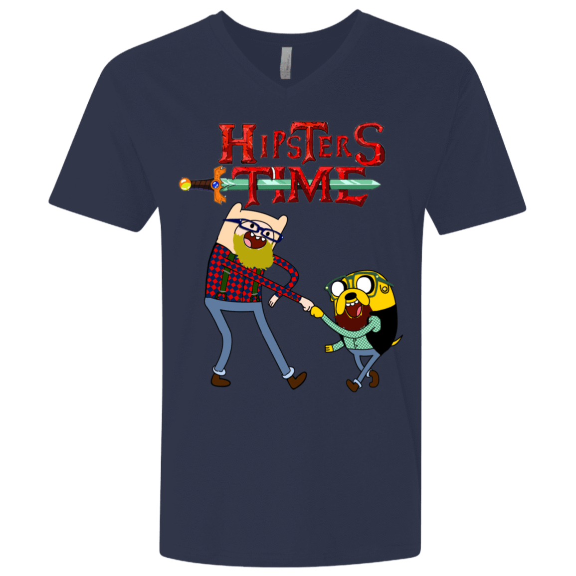 T-Shirts Midnight Navy / X-Small Hipsters Time Men's Premium V-Neck