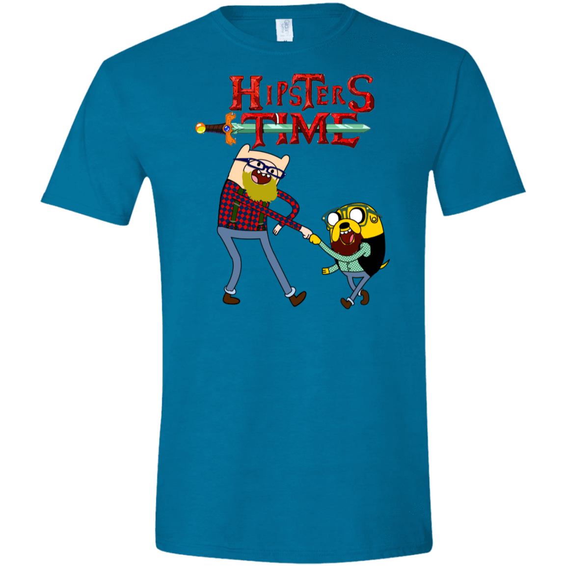 T-Shirts Antique Sapphire / S Hipsters Time Men's Semi-Fitted Softstyle