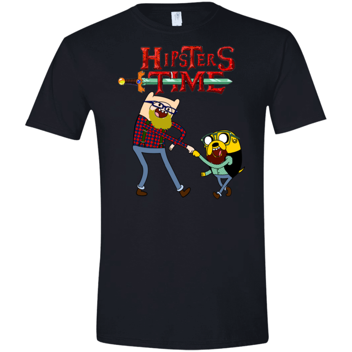 T-Shirts Black / X-Small Hipsters Time Men's Semi-Fitted Softstyle