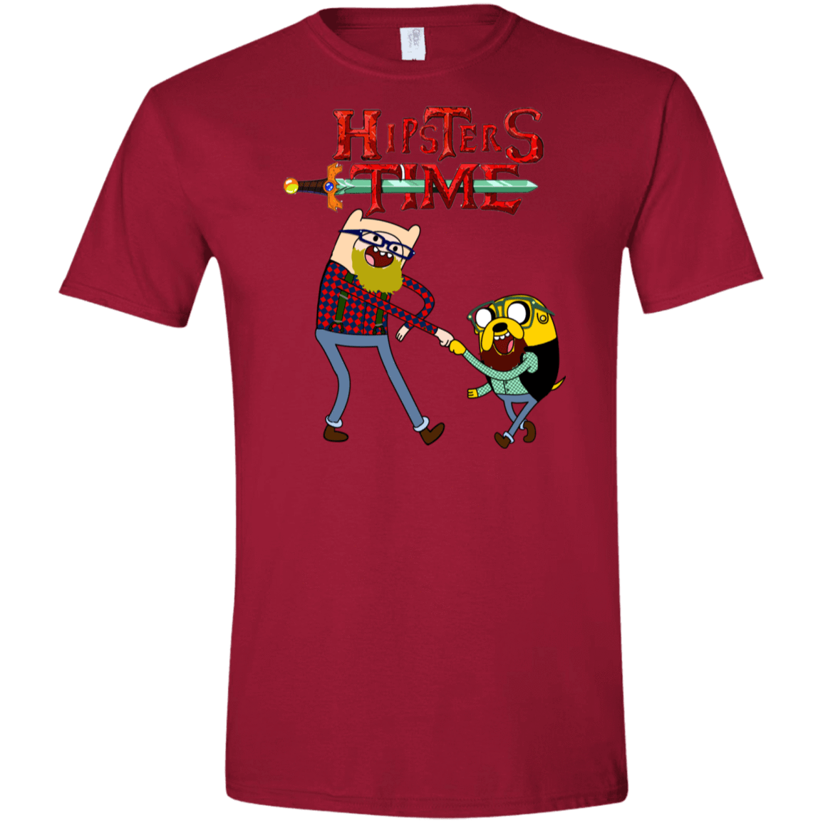 T-Shirts Cardinal Red / S Hipsters Time Men's Semi-Fitted Softstyle