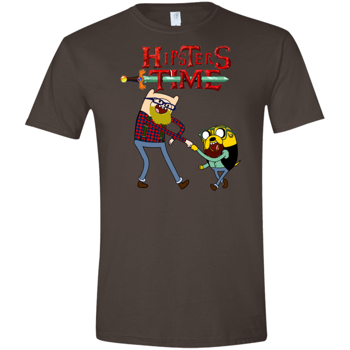 T-Shirts Dark Chocolate / S Hipsters Time Men's Semi-Fitted Softstyle