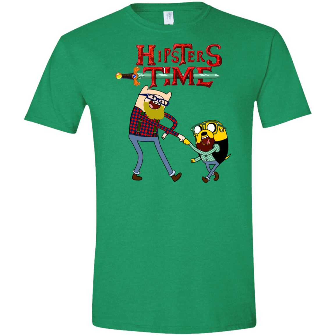 T-Shirts Heather Irish Green / S Hipsters Time Men's Semi-Fitted Softstyle