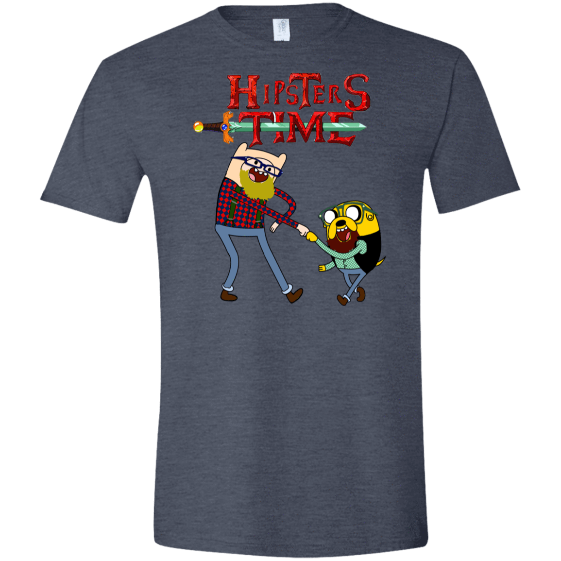 T-Shirts Heather Navy / S Hipsters Time Men's Semi-Fitted Softstyle