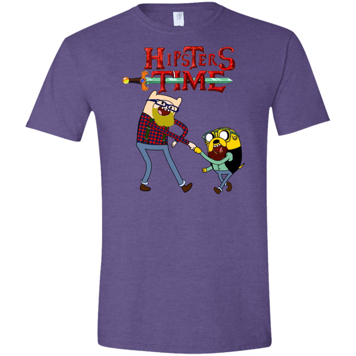 T-Shirts Heather Purple / S Hipsters Time Men's Semi-Fitted Softstyle