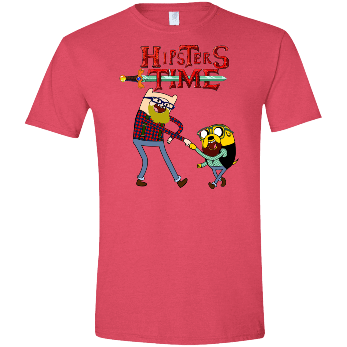 T-Shirts Heather Red / S Hipsters Time Men's Semi-Fitted Softstyle