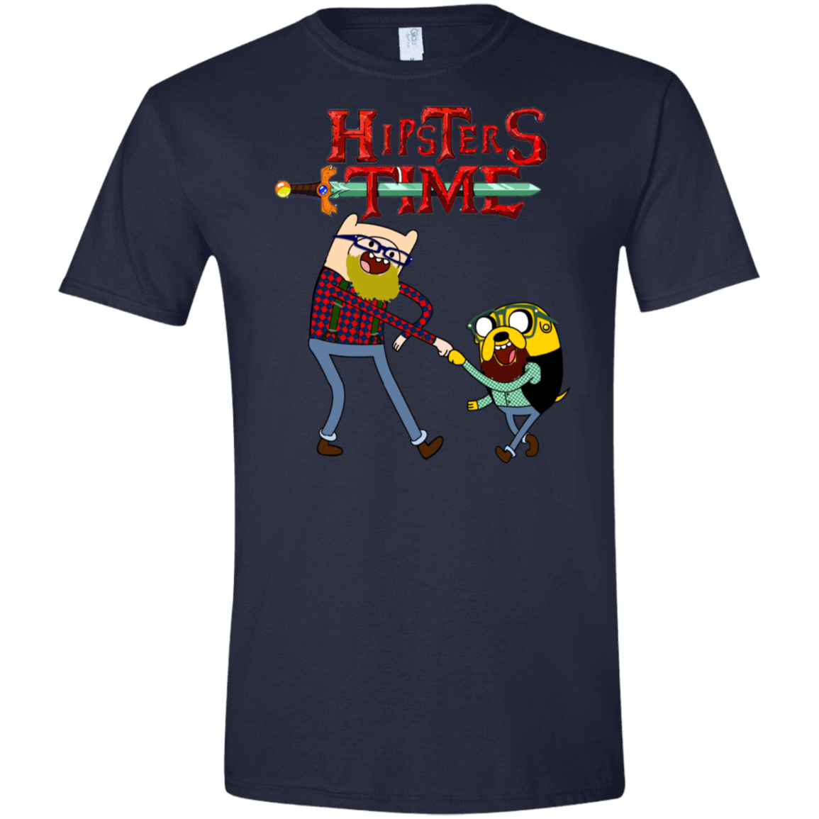 T-Shirts Navy / X-Small Hipsters Time Men's Semi-Fitted Softstyle