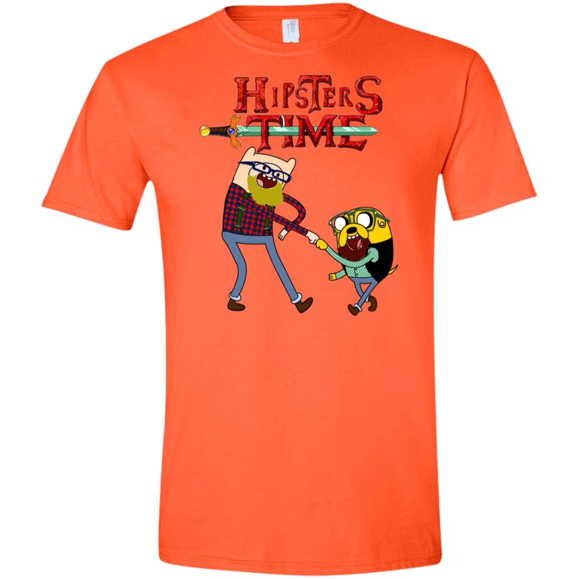 T-Shirts Orange / S Hipsters Time Men's Semi-Fitted Softstyle