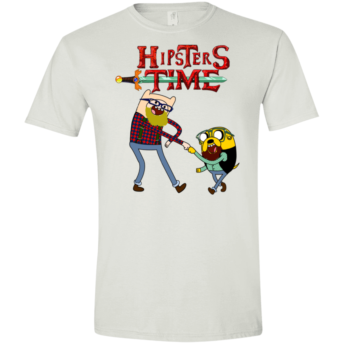 T-Shirts White / X-Small Hipsters Time Men's Semi-Fitted Softstyle