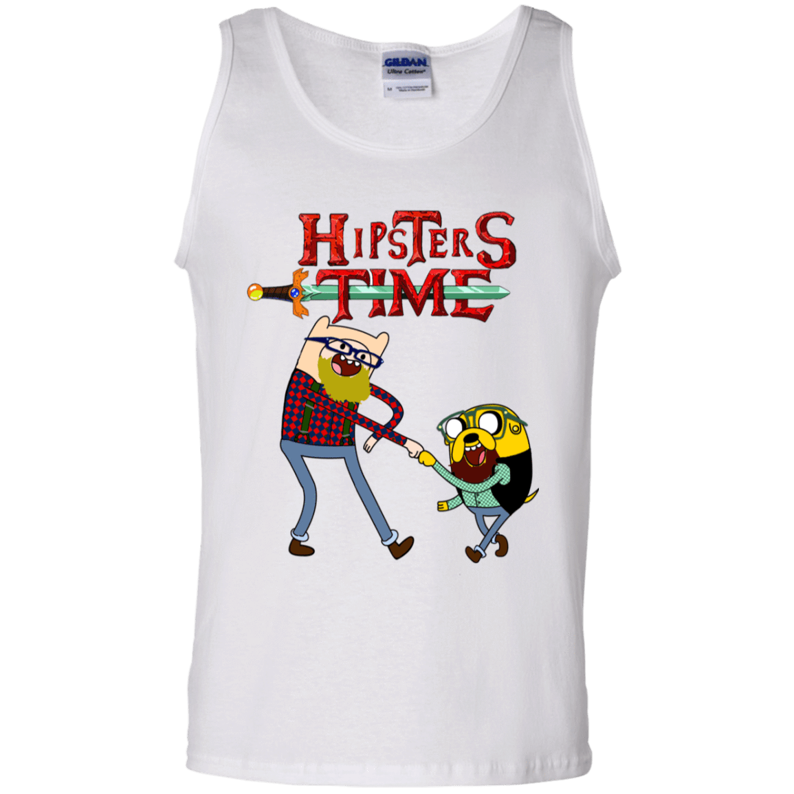 T-Shirts White / S Hipsters Time Men's Tank Top
