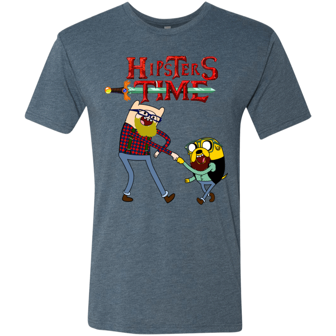 T-Shirts Indigo / S Hipsters Time Men's Triblend T-Shirt