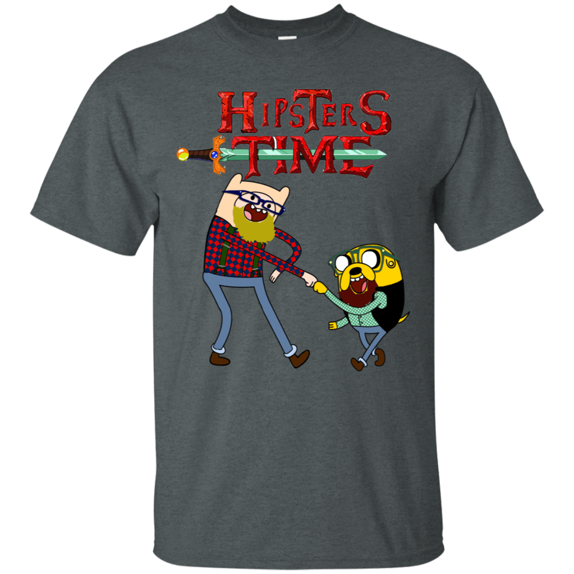 T-Shirts Dark Heather / S Hipsters Time T-Shirt