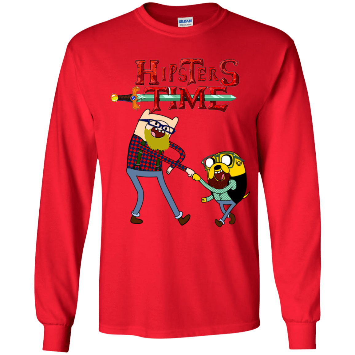 T-Shirts Red / YS Hipsters Time Youth Long Sleeve T-Shirt