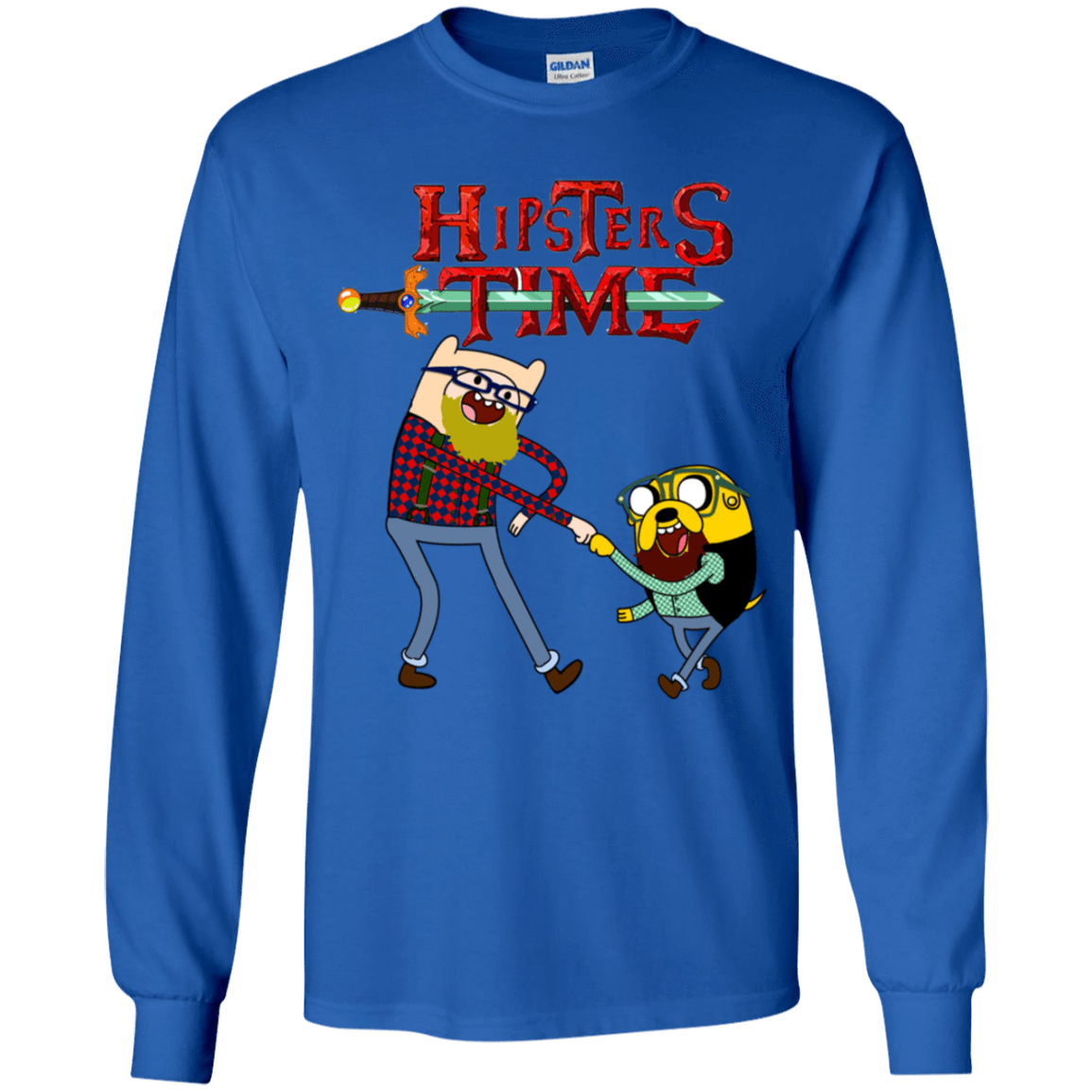 T-Shirts Royal / YS Hipsters Time Youth Long Sleeve T-Shirt