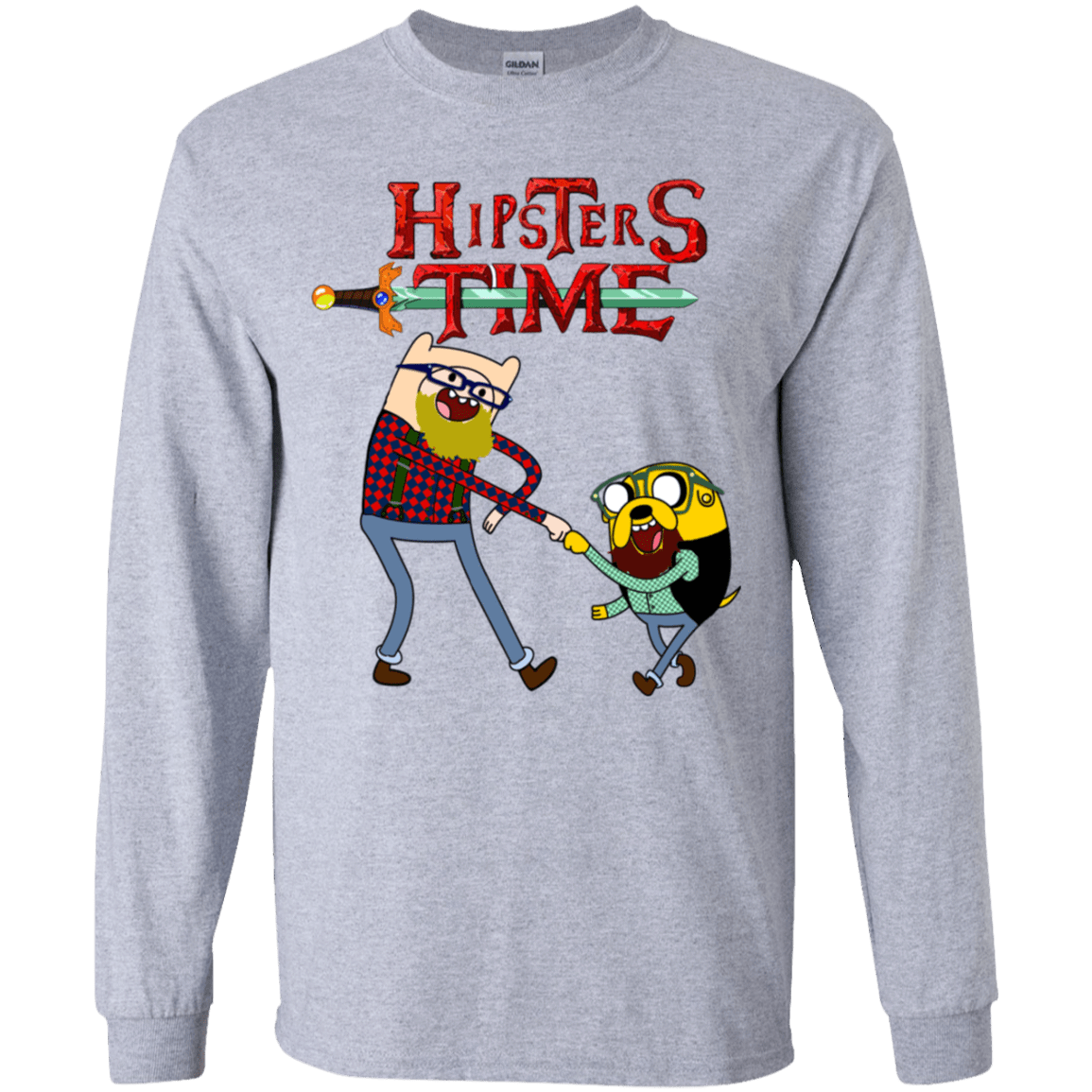 T-Shirts Sport Grey / YS Hipsters Time Youth Long Sleeve T-Shirt