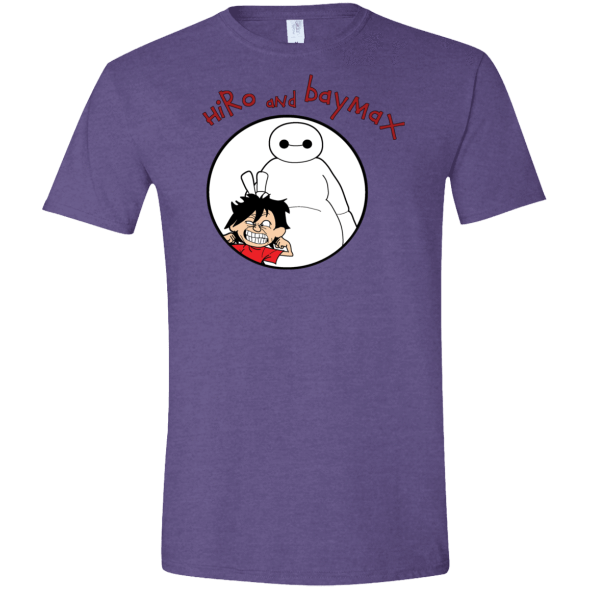 T-Shirts Heather Purple / S Hiro and Baymax Men's Semi-Fitted Softstyle