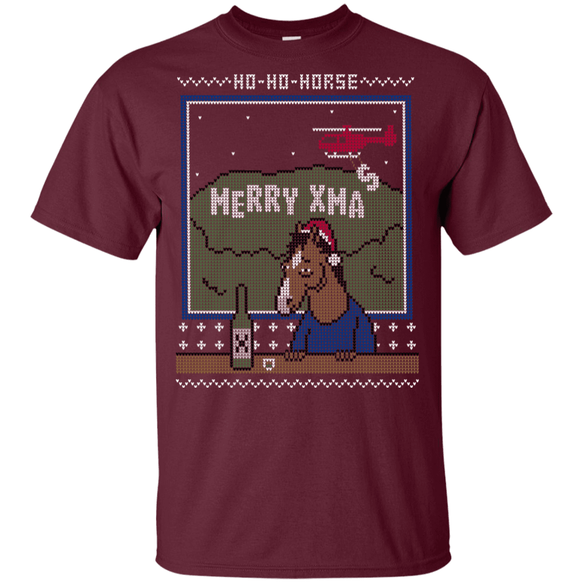 T-Shirts Maroon / YXS Ho Ho Horse Youth T-Shirt