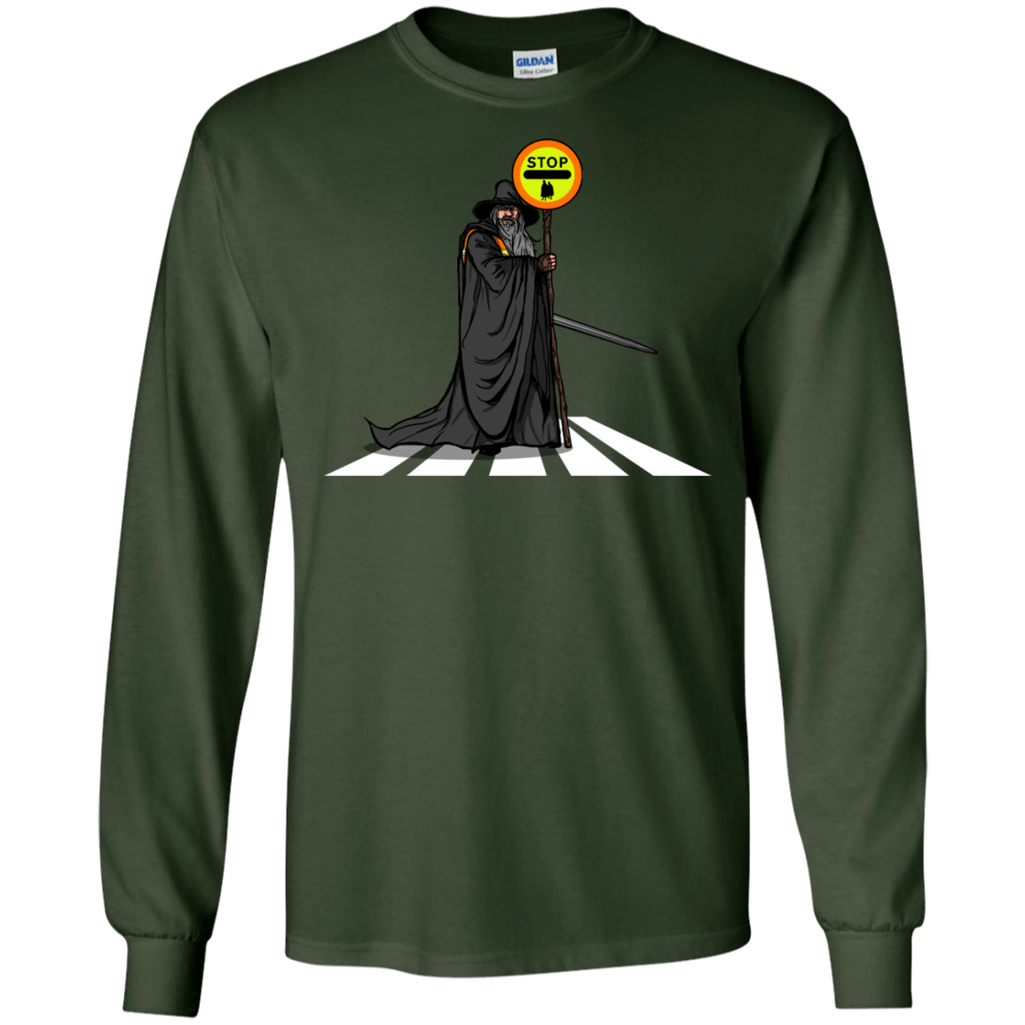 T-Shirts Forest Green / S Hobbit Crossing Men's Long Sleeve T-Shirt