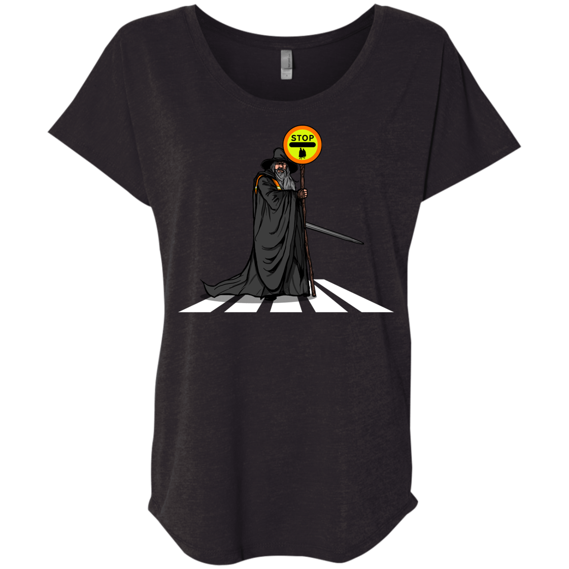 T-Shirts Vintage Black / X-Small Hobbit Crossing Triblend Dolman Sleeve