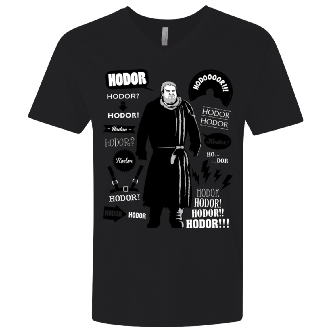 T-Shirts Black / X-Small Hodor Famous Quotes Men's Premium V-Neck