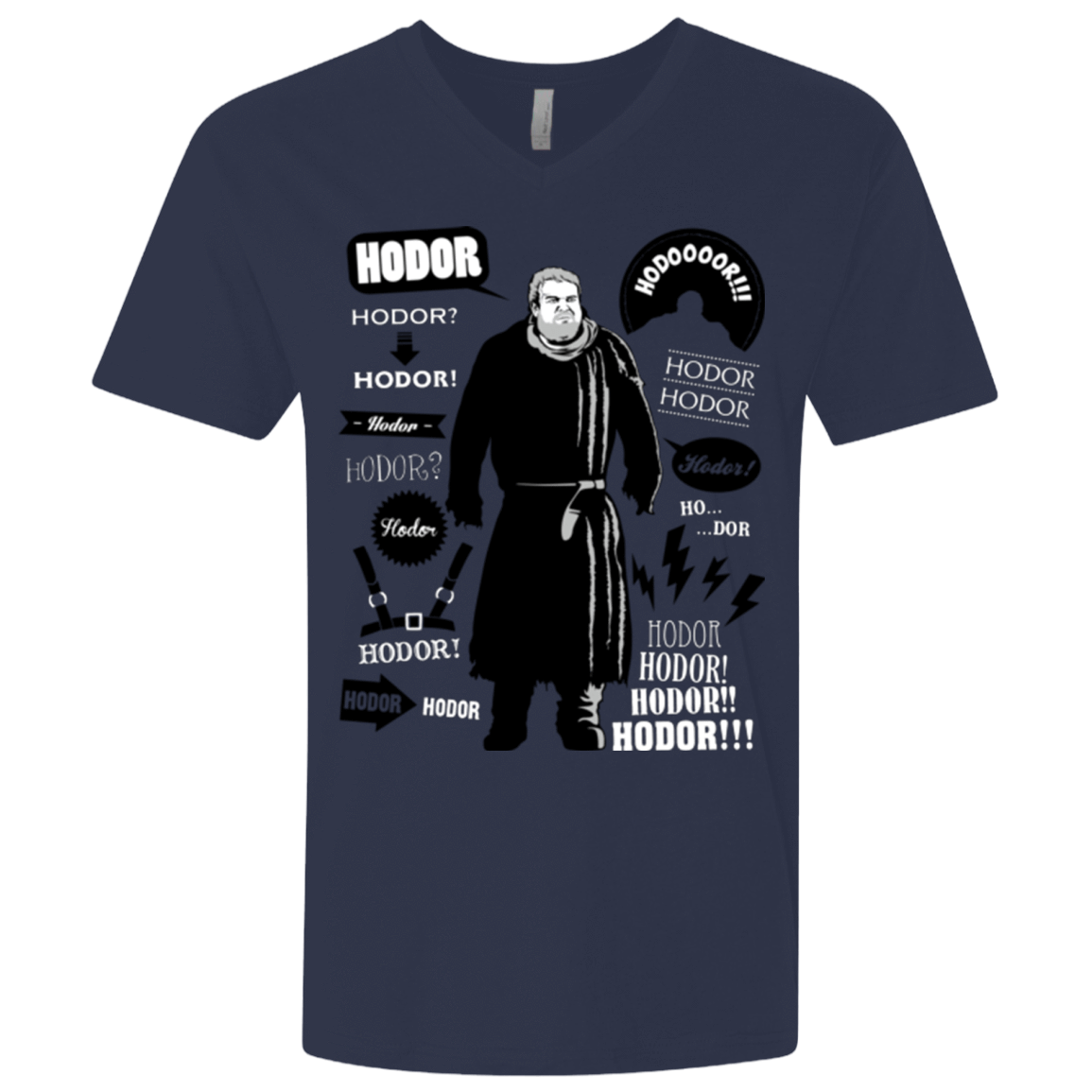 T-Shirts Midnight Navy / X-Small Hodor Famous Quotes Men's Premium V-Neck