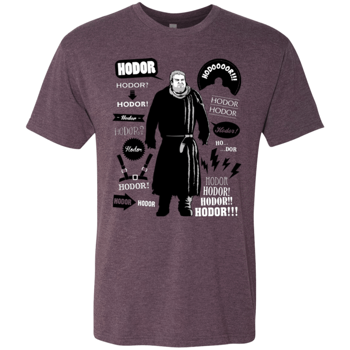 T-Shirts Vintage Purple / Small Hodor Famous Quotes Men's Triblend T-Shirt