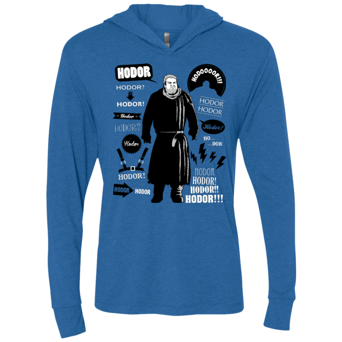 T-Shirts Vintage Royal / X-Small Hodor Famous Quotes Triblend Long Sleeve Hoodie Tee