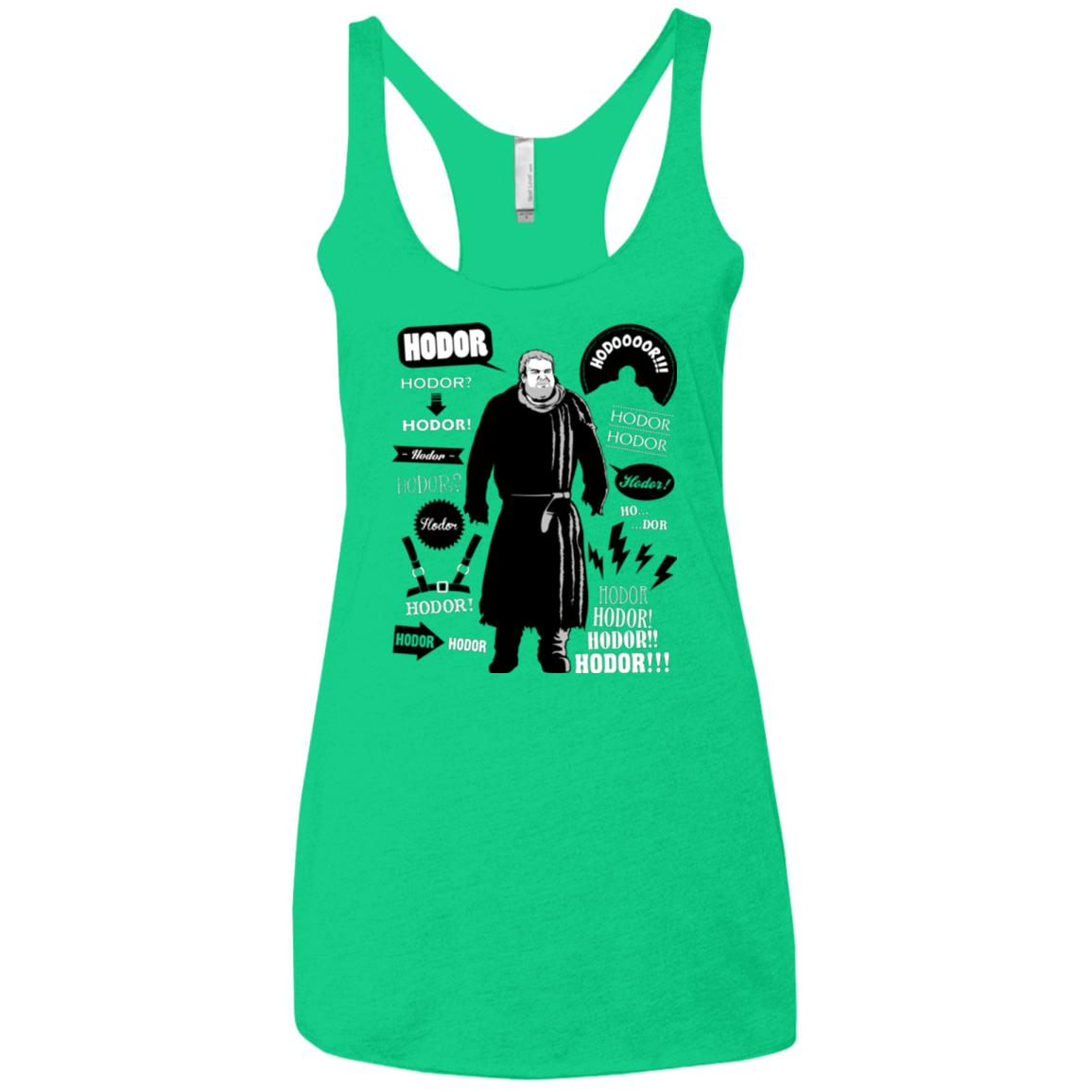T-Shirts Envy / X-Small Hodor Famous Quotes Women's Triblend Racerback Tank