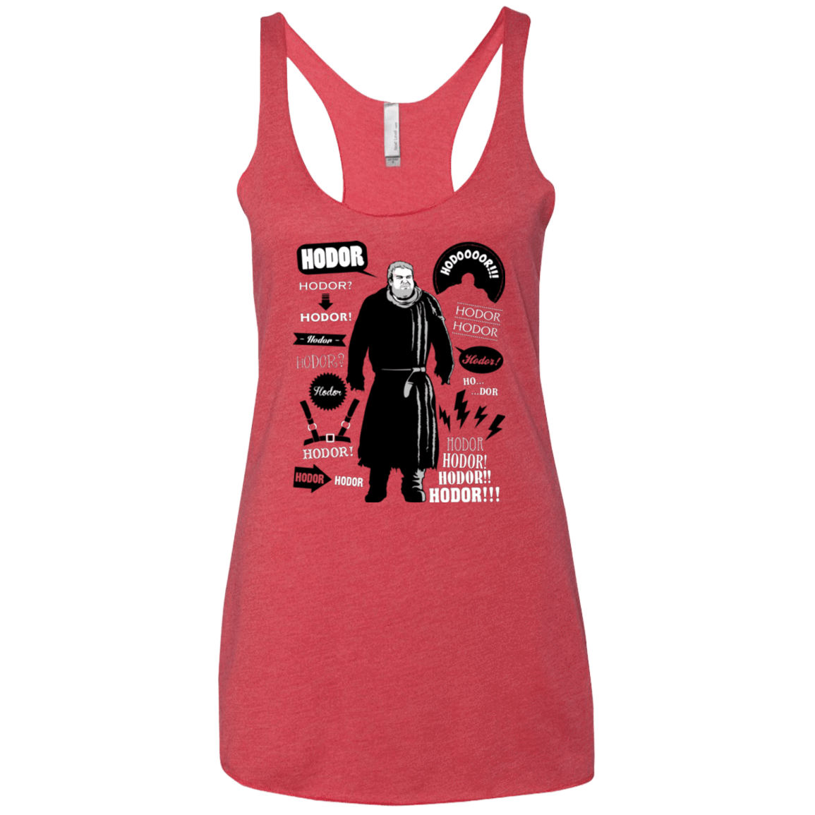 T-Shirts Vintage Red / X-Small Hodor Famous Quotes Women's Triblend Racerback Tank