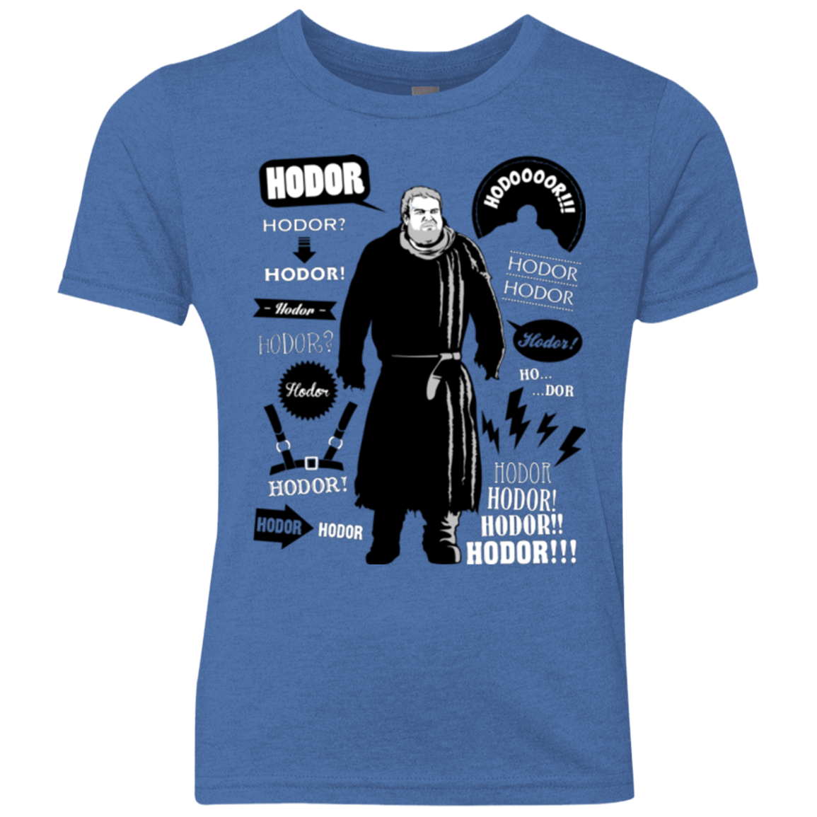 T-Shirts Vintage Royal / YXS Hodor Famous Quotes Youth Triblend T-Shirt