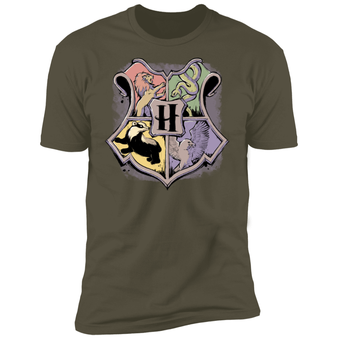 T-Shirts Military Green / S Hogwarts Men's Premium T-Shirt