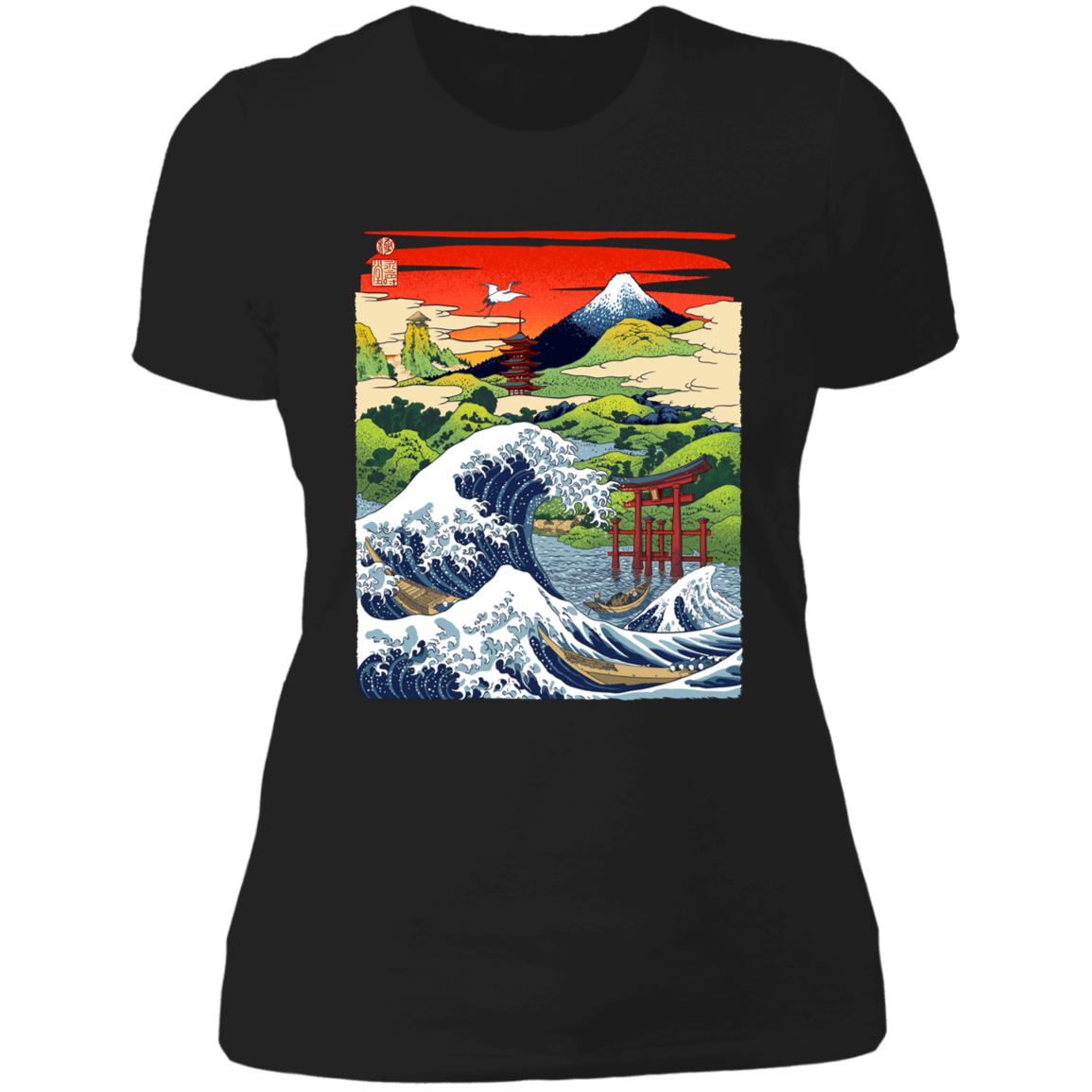 T-Shirts Black / X-Small Hokusai Women's Premium T-Shirt