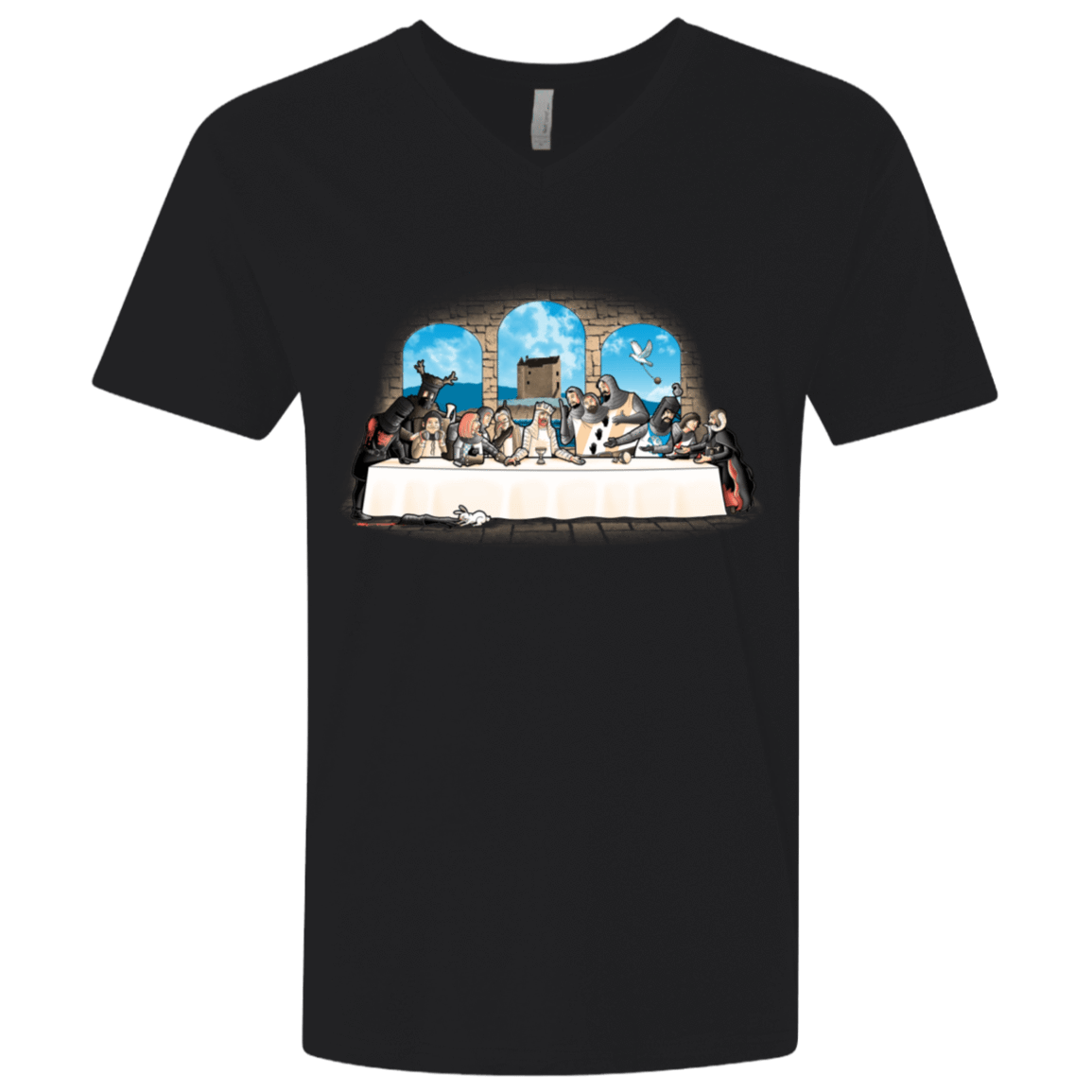 T-Shirts Black / X-Small Holy Grail Dinner Men's Premium V-Neck