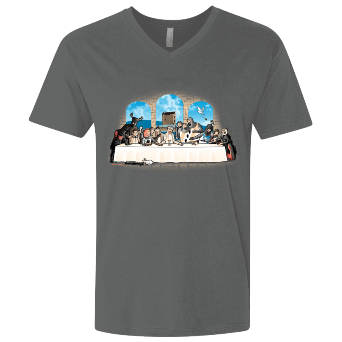 T-Shirts Heavy Metal / X-Small Holy Grail Dinner Men's Premium V-Neck