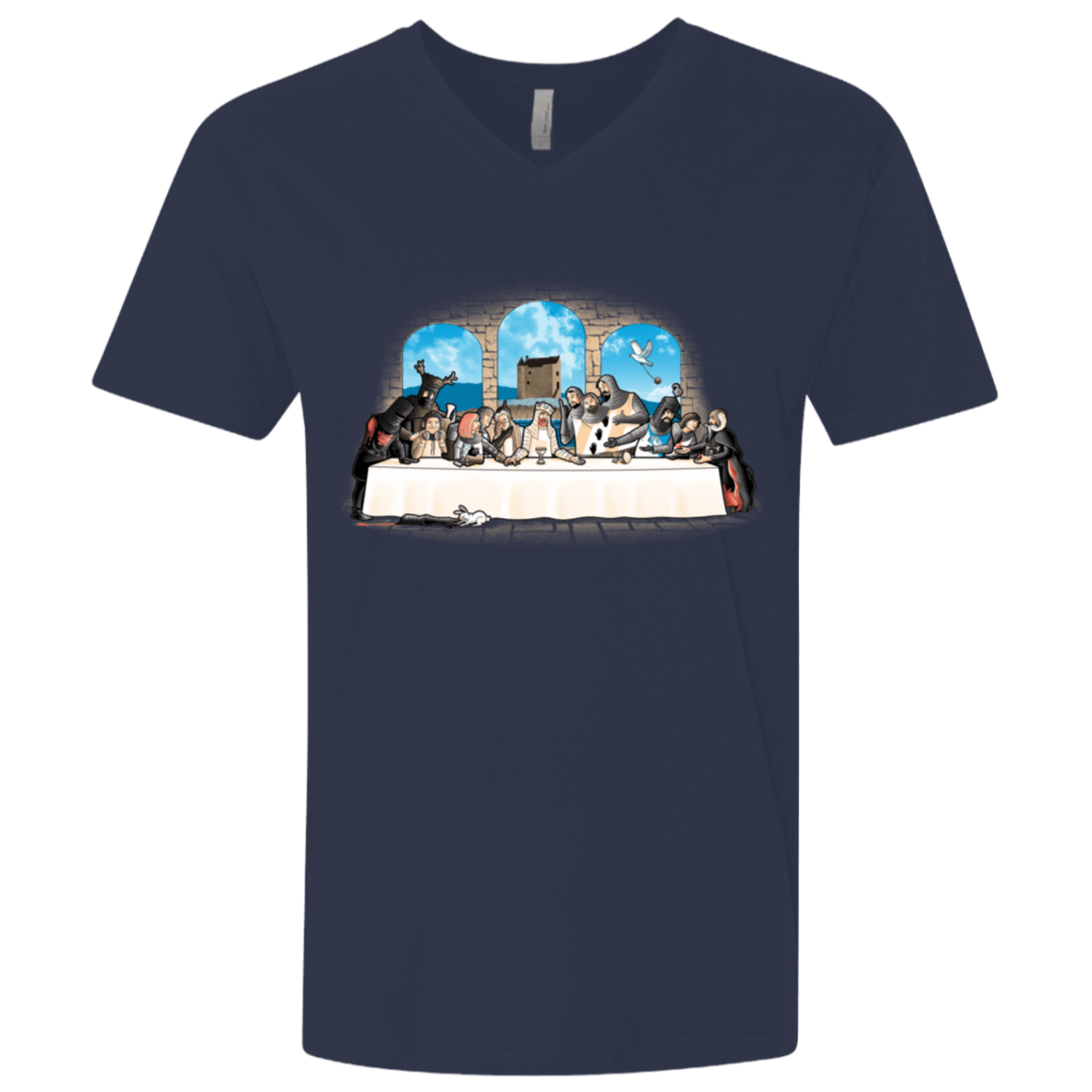 T-Shirts Midnight Navy / X-Small Holy Grail Dinner Men's Premium V-Neck