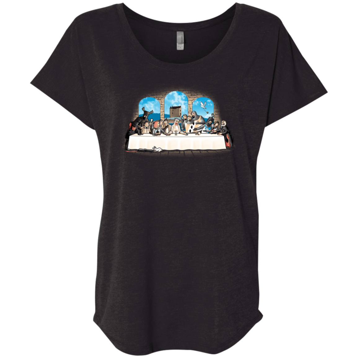 T-Shirts Vintage Black / X-Small Holy Grail Dinner Triblend Dolman Sleeve