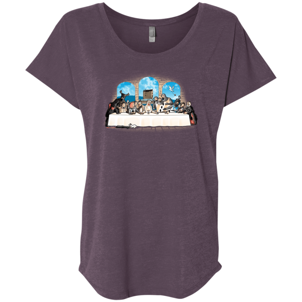 T-Shirts Vintage Purple / X-Small Holy Grail Dinner Triblend Dolman Sleeve