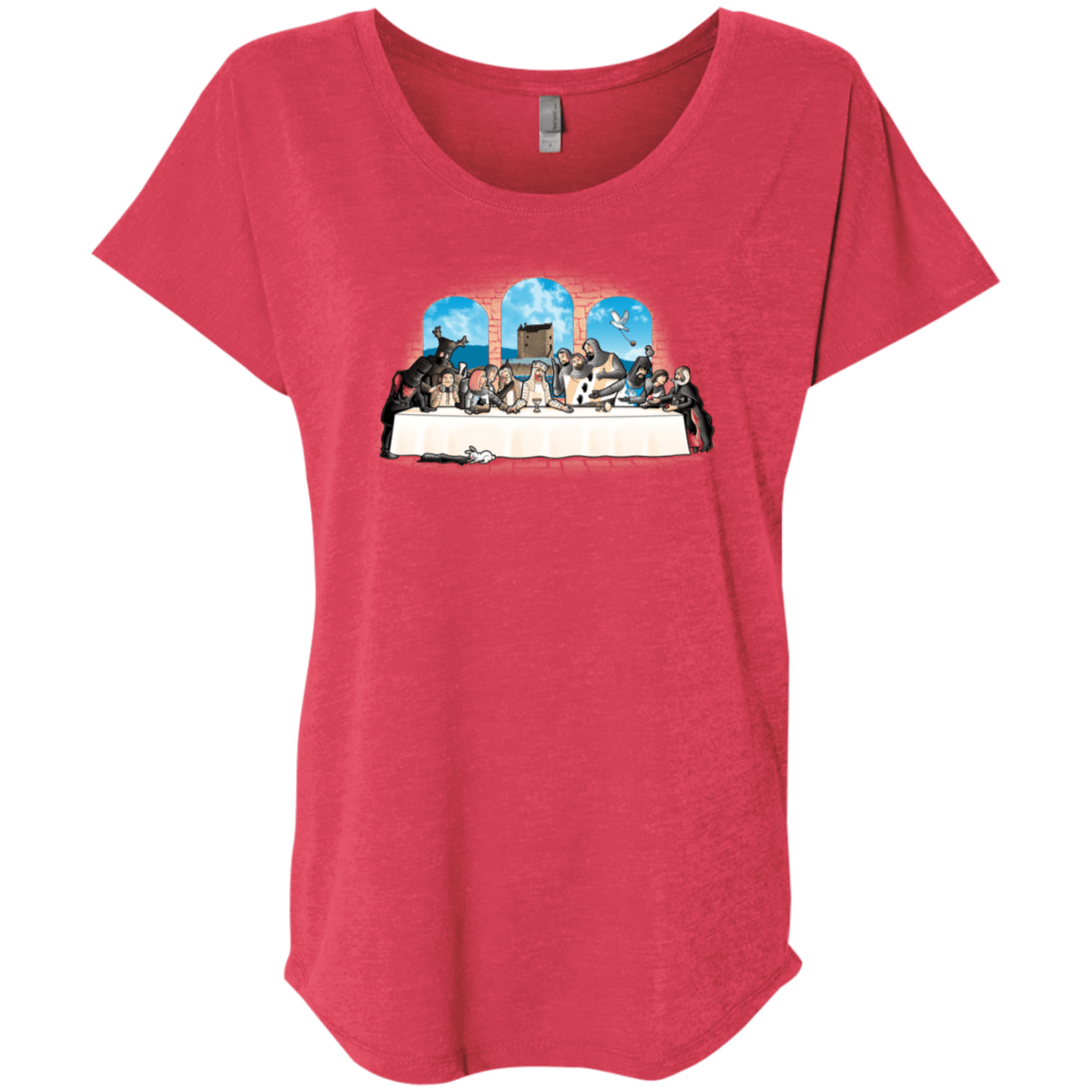 T-Shirts Vintage Red / X-Small Holy Grail Dinner Triblend Dolman Sleeve