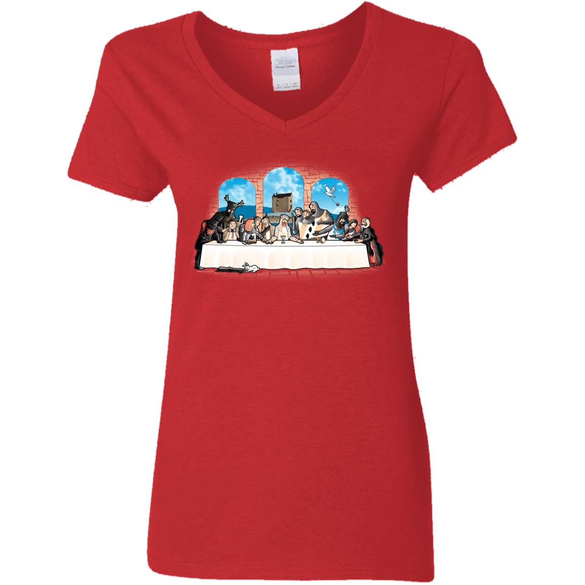 T-Shirts Red / S Holy Grail Dinner Women's V-Neck T-Shirt