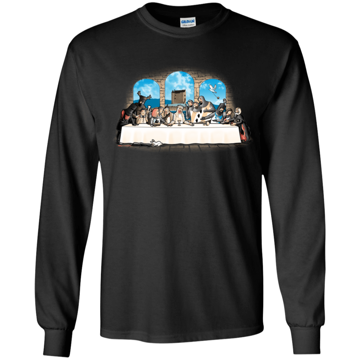 T-Shirts Black / YS Holy Grail Dinner Youth Long Sleeve T-Shirt