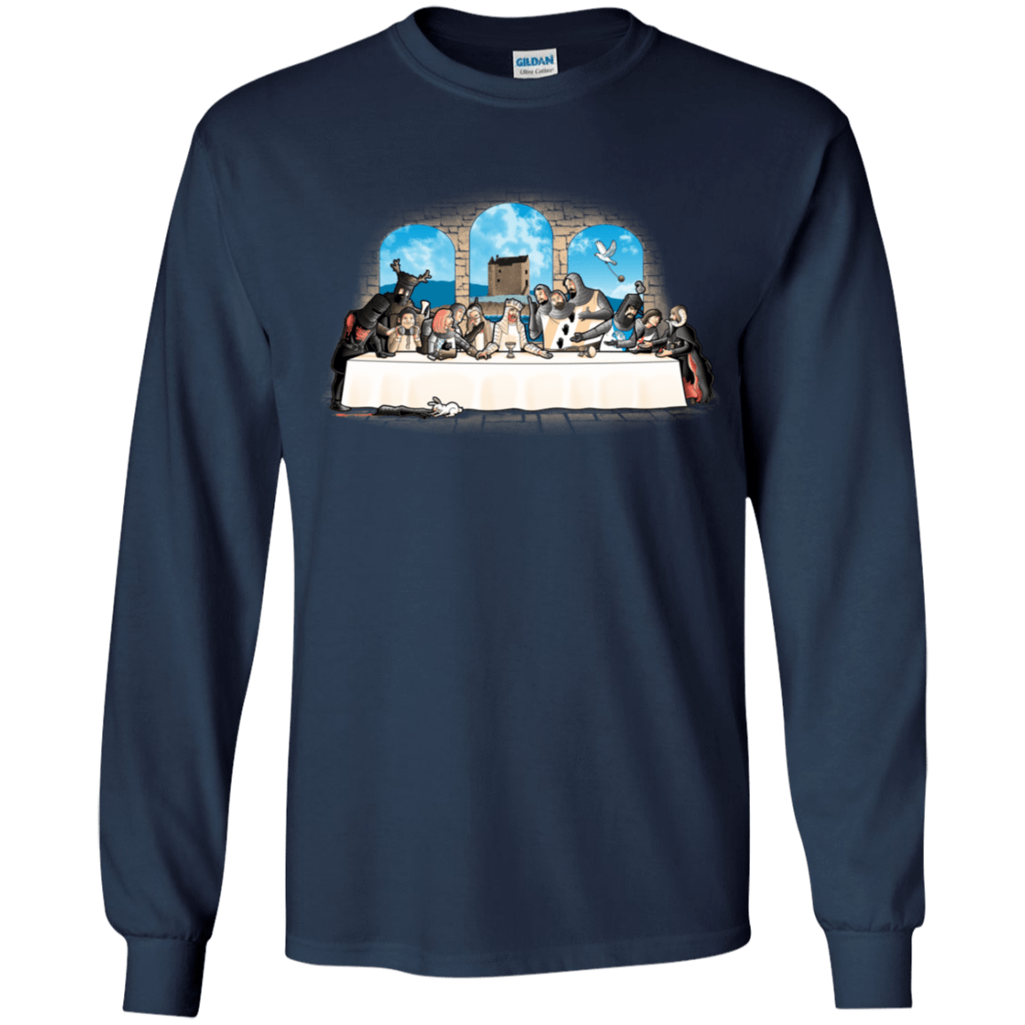 T-Shirts Navy / YS Holy Grail Dinner Youth Long Sleeve T-Shirt