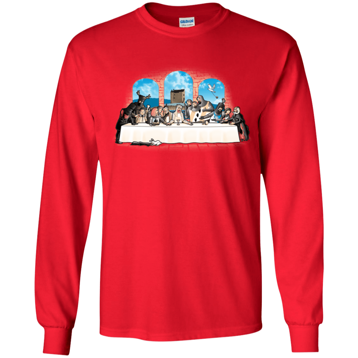 T-Shirts Red / YS Holy Grail Dinner Youth Long Sleeve T-Shirt