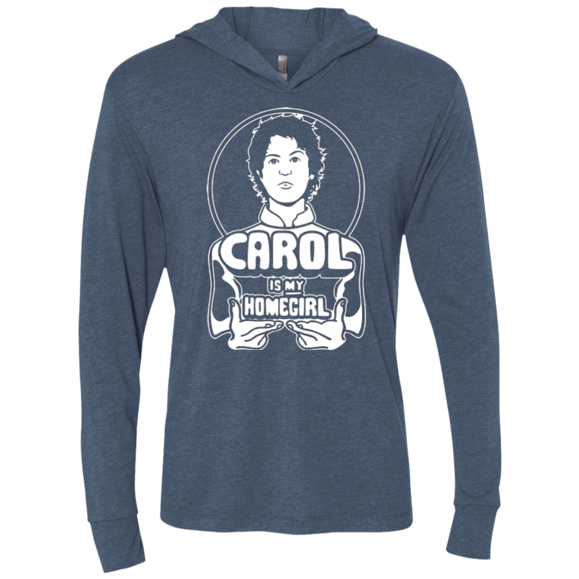T-Shirts Indigo / X-Small Homegirl Carol Triblend Long Sleeve Hoodie Tee