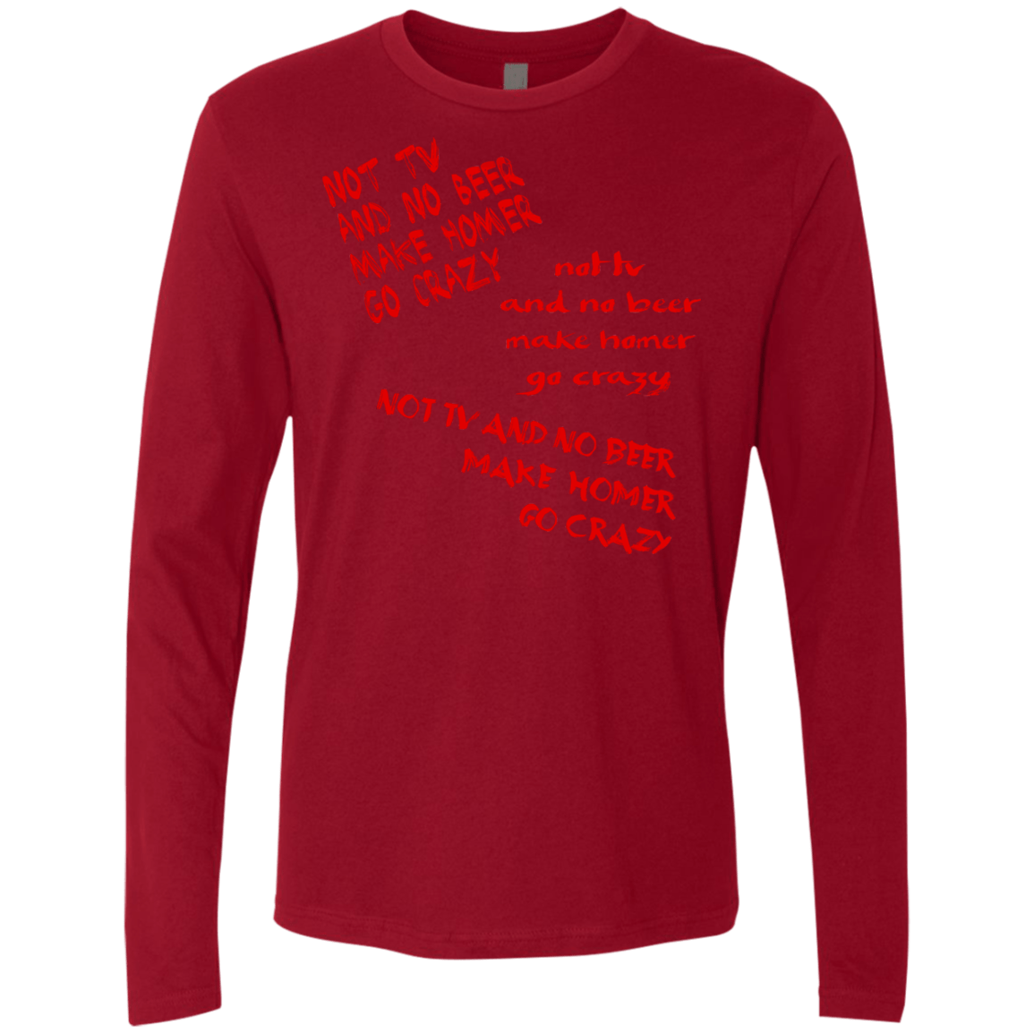 T-Shirts Cardinal / S HOMER CRAZY Men's Premium Long Sleeve