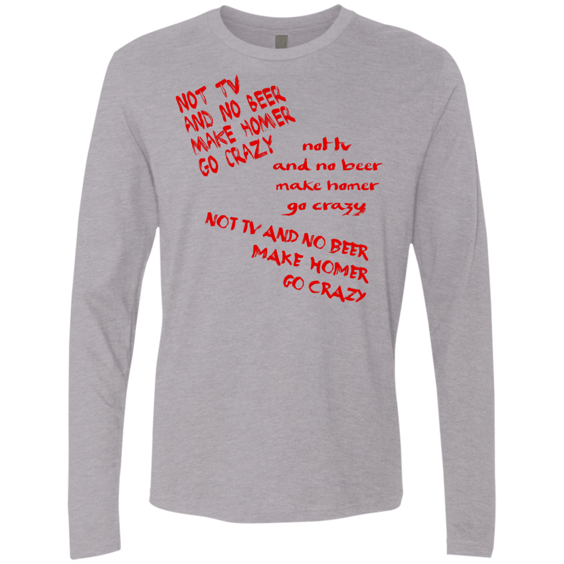 T-Shirts Heather Grey / S HOMER CRAZY Men's Premium Long Sleeve