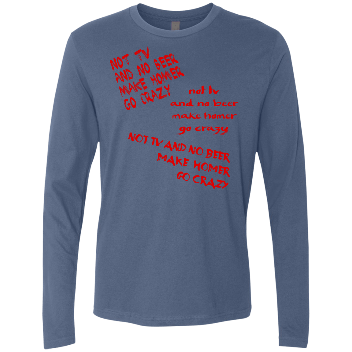 T-Shirts Indigo / S HOMER CRAZY Men's Premium Long Sleeve