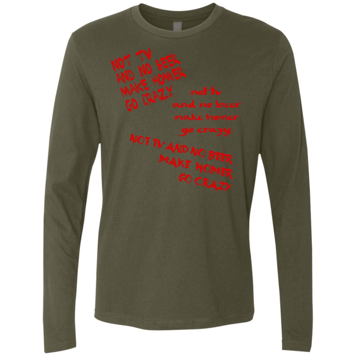 T-Shirts Military Green / S HOMER CRAZY Men's Premium Long Sleeve