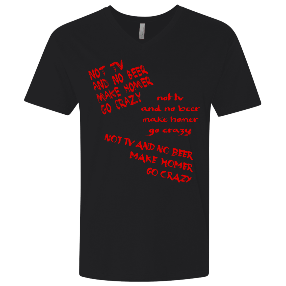 T-Shirts Black / X-Small HOMER CRAZY Men's Premium V-Neck